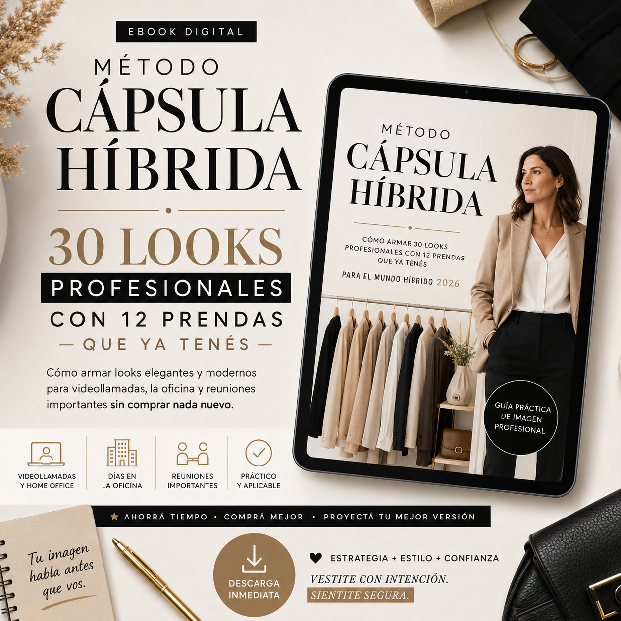 Método Cápsula Híbrida: 30 Looks Profesionales con 12 Prendas